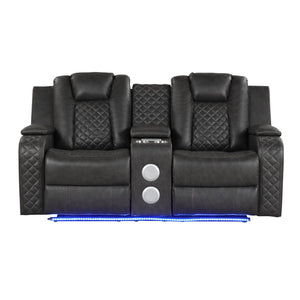 Benz - Power Reclining Loveseat & LED Lighting And Built In USB