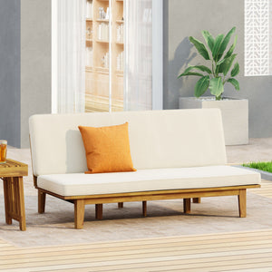 Outdoor Elegance Daybed With Convertible Design Cushion Frame - Beige - Best Buy Furniture