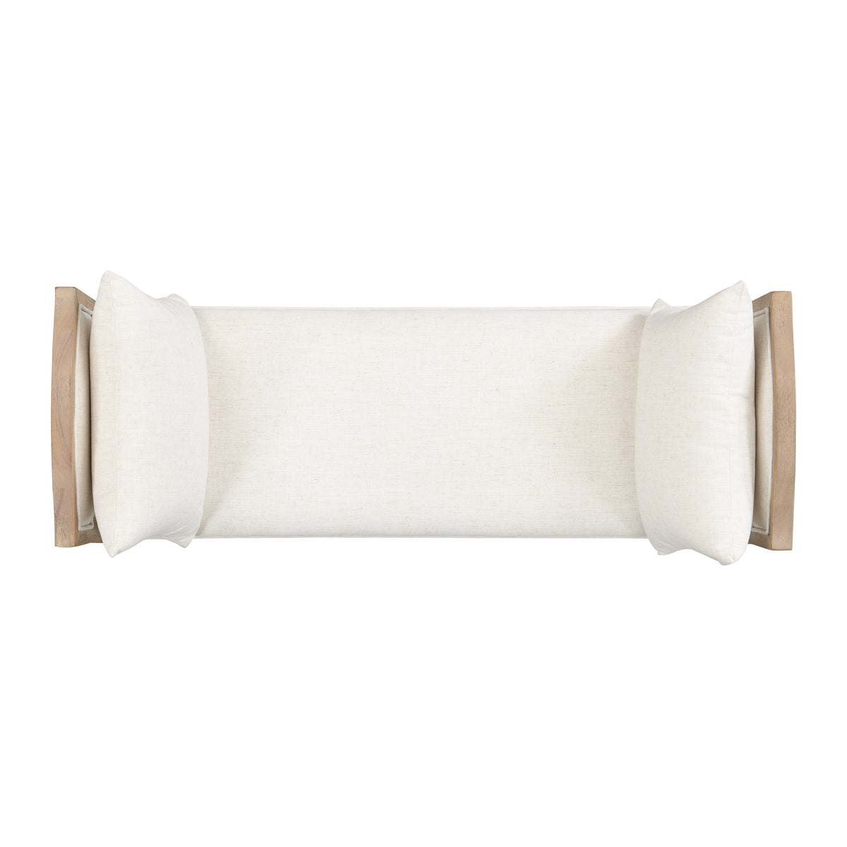 Upholstered Bench with Turned Legs & Side Cushions