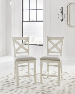 Robbinsdale - Upholstered Barstool (Set of 2) - Antique White - Best Buy Furniture