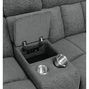Divine - 5 Piece Power Reclining Home Theater Seating Set With Memory Foam Cushions And Storage Consoles