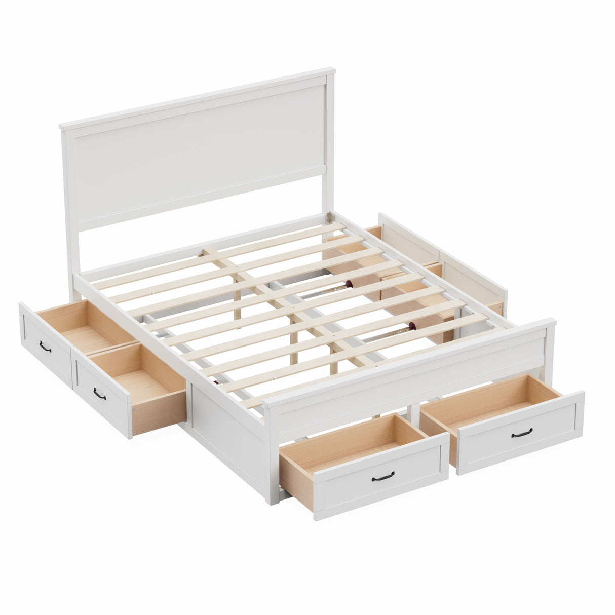 Modern Storage Platform Bed Frame With 6 Drawers