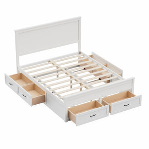 Modern Storage Platform Bed Frame With 6 Drawers
