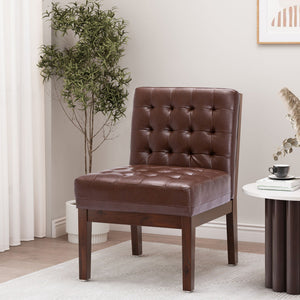 Contemporary Accent Chair With Tufted Waffle Stitch - Dark Brown - Best Buy Furniture