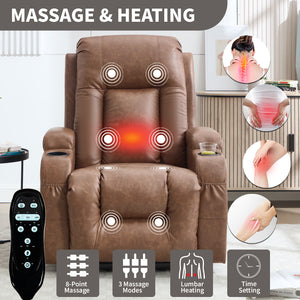 Brown PU Infinite Position Power Lift Recliner Chair