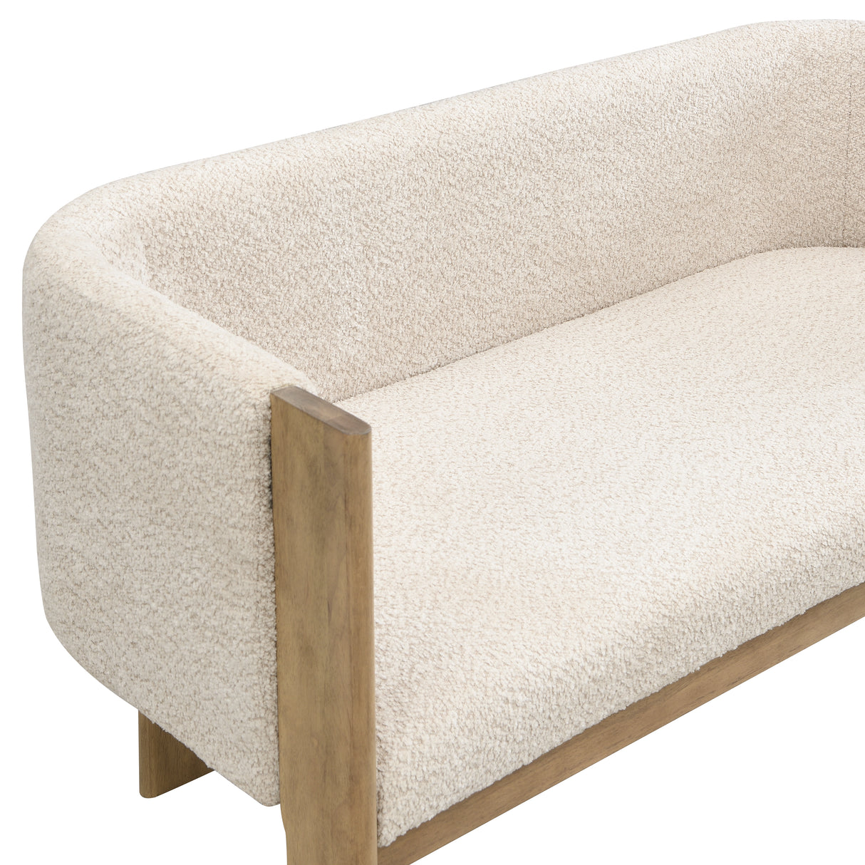 48.5" Upholstered Solid Loveseat (Natural Ash+Almond)