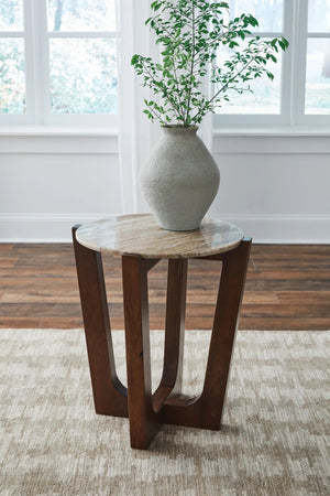 Tanidore - Round End Table - Warm Brown - Best Buy Furniture
