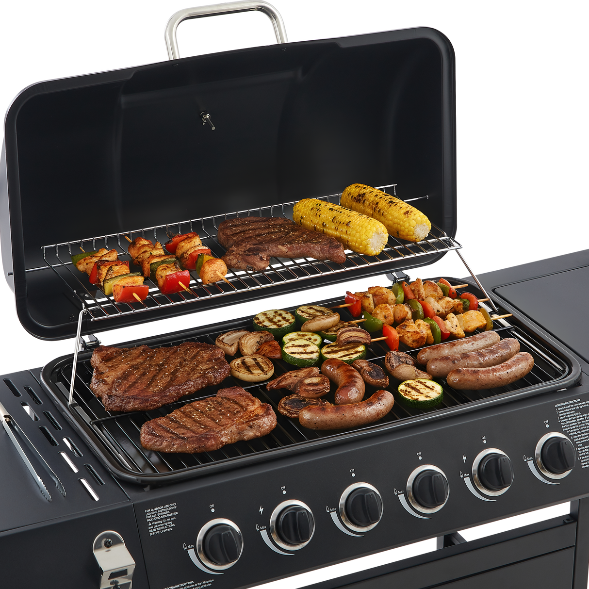 6 Burner Propane Gas BBQ Grill with Side Burner