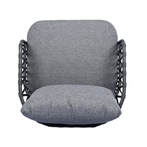 4 Piece Outdoor Patio Furniture Set, Metal Chairs With Woven Rope U Shaped Backrest