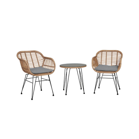 Antibes - 3 Piece Outdoor Patio Conversation Set