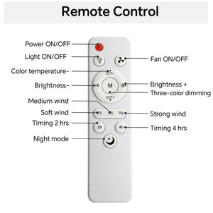 20-Inch Socket Fan Light Portable Ceiling Fan with Light and Remote