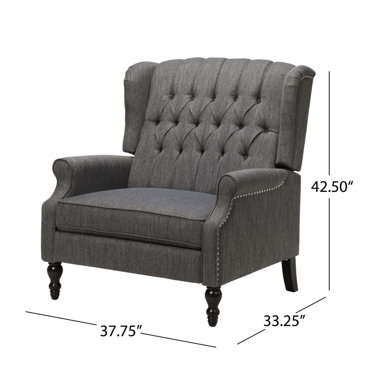 Dunham - Contemporary Fabric Tufted Oversized Pushback Recliner - Best Buy Furniture