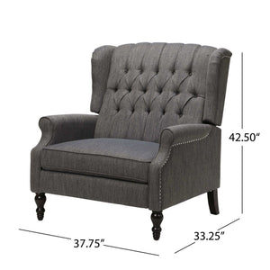 Dunham - Contemporary Fabric Tufted Oversized Pushback Recliner - Best Buy Furniture