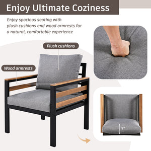 GO 4-Piece Outdoor Furniture Sofa Set for 5 People