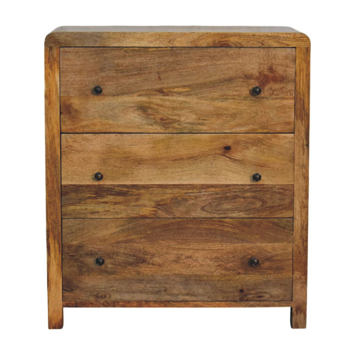 Solid Wood Oakish Three Drawer Chest
