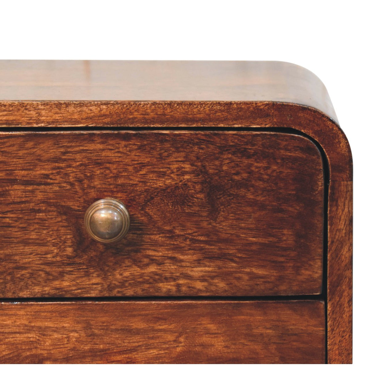 Solid Wood Mini Curved California Nightstand