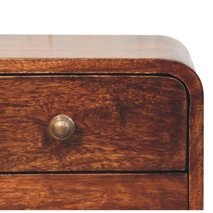 Solid Wood Mini Curved California Nightstand