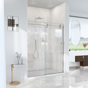 56-60"W x 72"H Frameless Single Sliding Shower Door
