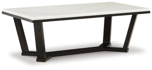 Fostead - Rectangular Cocktail Table - White / Espresso - Best Buy Furniture