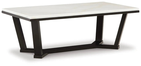 Fostead - Rectangular Cocktail Table - White / Espresso - Best Buy Furniture