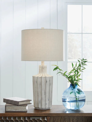 Imre - Poly Table Lamp - Distressed Brown - Best Buy Furniture