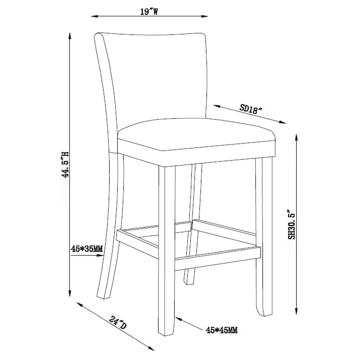Bar Stool (Set of 2) - Black