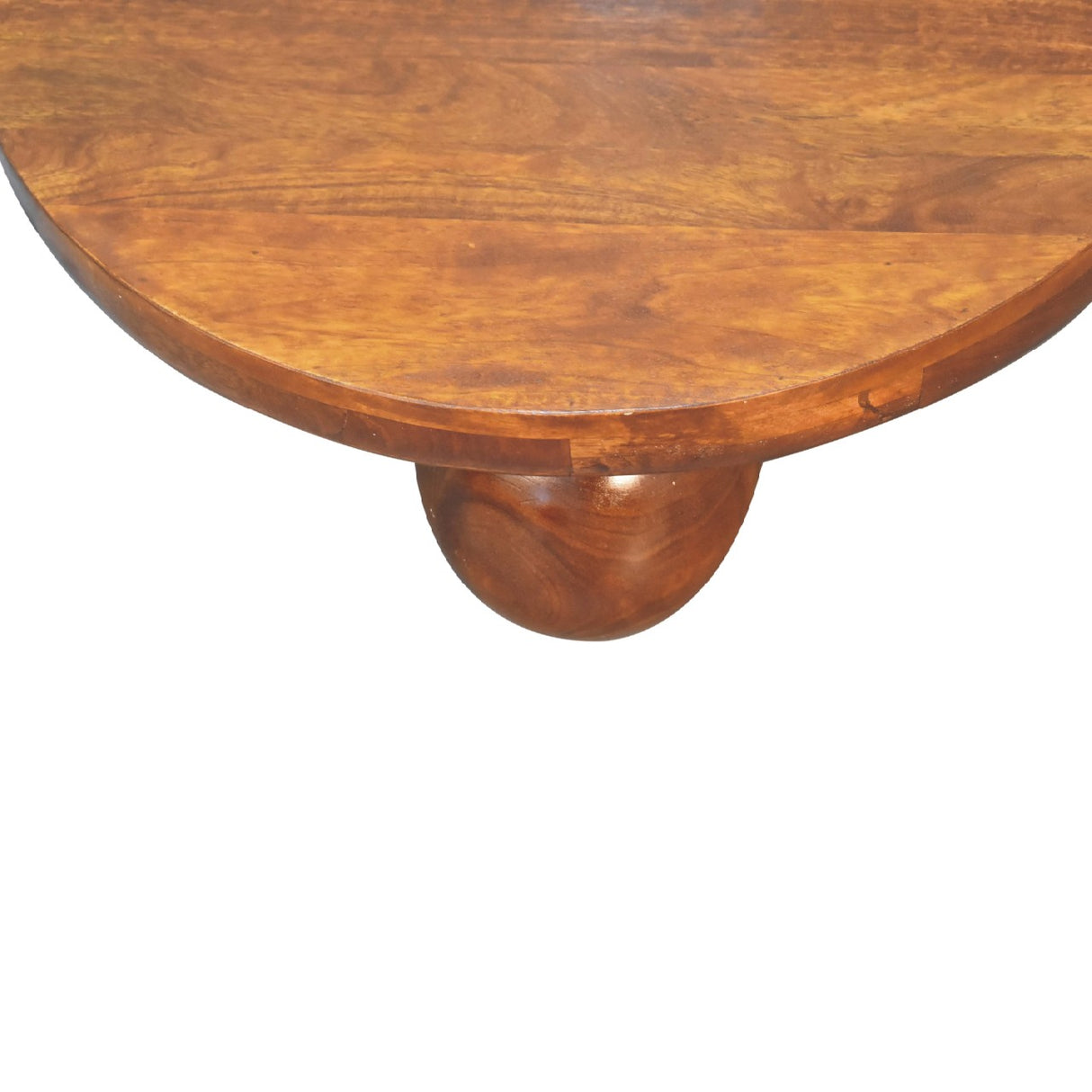 Solid Wood Central Ball Table, Chestnut