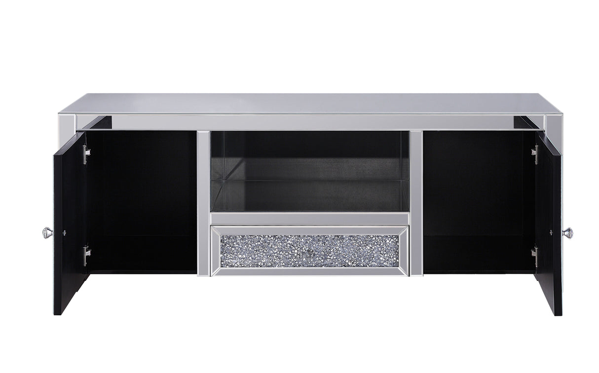 Noralie Mirrored & Faux Diamonds TV Stand (Assembled)