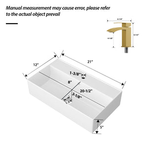 Wall Mounted Rectangular Bathroom Sink With Towel Bar