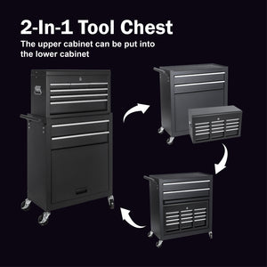 8-Drawer Rolling Tool Storage Cabinet with Detachable Top
