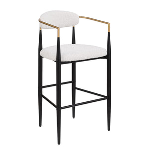 Upholstered Bar Stools With Backs For Kitchen Island (Set of 2) - Beige