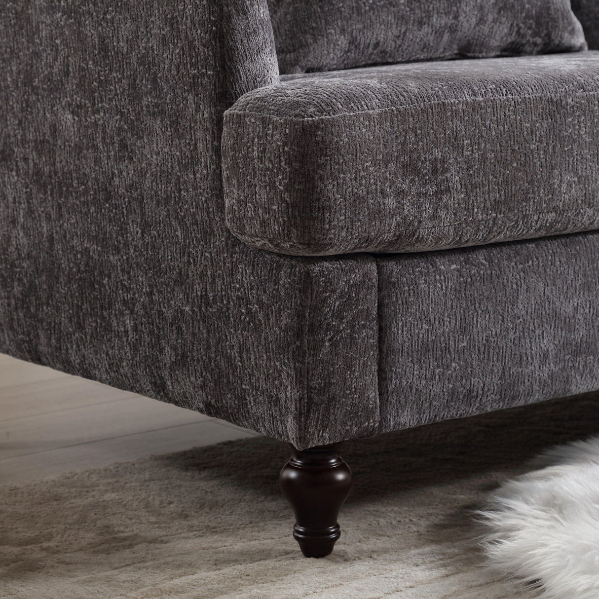 Mid Century Modern Fabric Loveseat Sofa, 2 Seat Upholstered Couch
