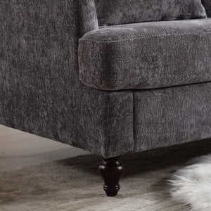 Mid Century Modern Fabric Loveseat Sofa, 2 Seat Upholstered Couch