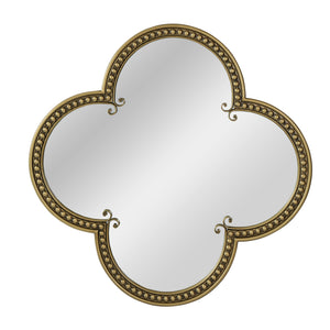 Quatrefoil Mirror with Large Beaded Metal Frame