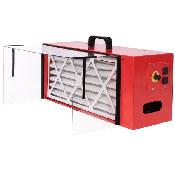 Portable Tabletop Dust Collector With HEPA Filter - Red
