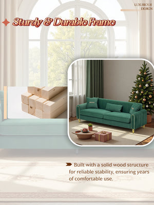 Contemporary Upholstered Sofa Couch - 87.4 Inches