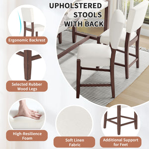 Mid Century Modern Bar Stools, Upholstered Counter Chairs