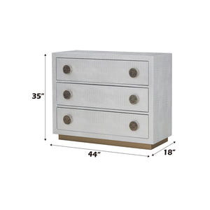 Anpu - Faux Crocodile Skin Console Cabinet - Silver - Best Buy Furniture