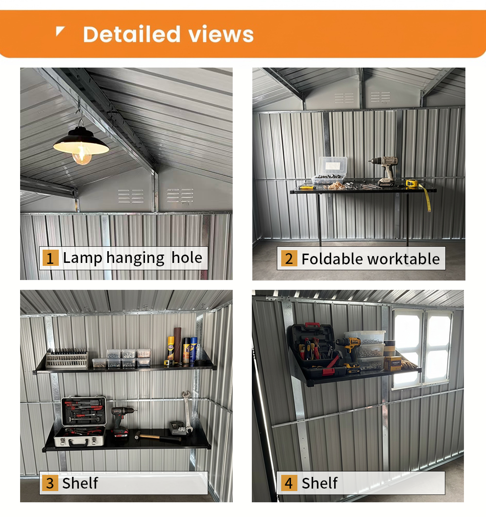 12x10 Ft Metal Garden Shed for Outdoor Storage
