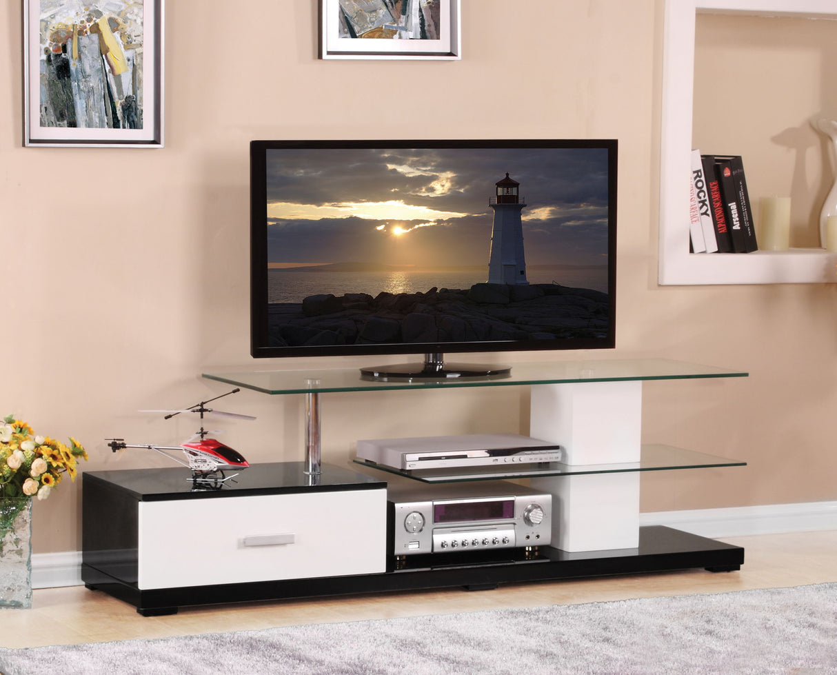 Ivana - TV Stand - White / Black - Best Buy Furniture