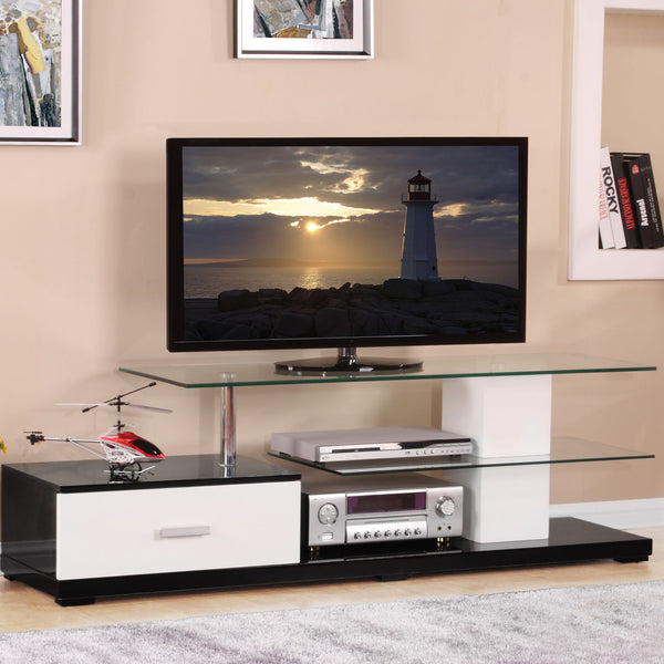 Ivana - TV Stand - White / Black - Best Buy Furniture