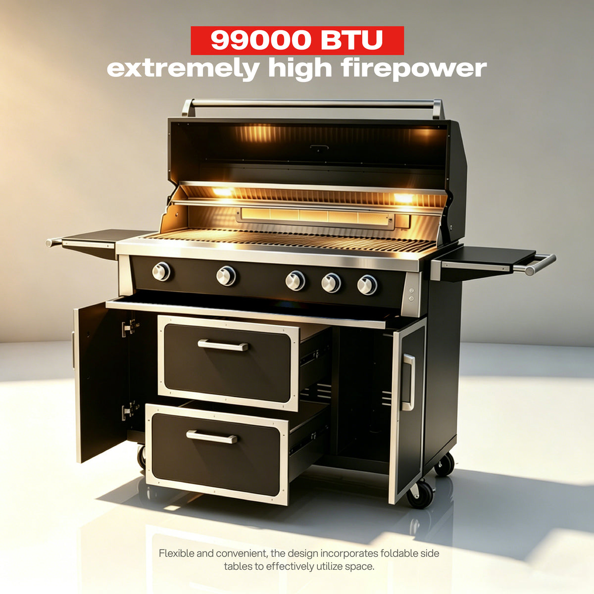 49'' Stainless Steel Standard Grill Featuring Infrared Back Burner