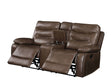 Aashi - Leather Gel Match Recliner Loveseat - Brown - Best Buy Furniture