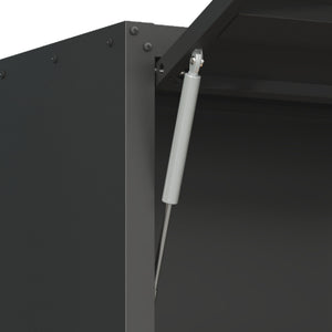 Heavy Duty, Metal Wall Mounted Tool Storage Cabinet Steel Metal Garage Storage Cabinet - Black / Gray
