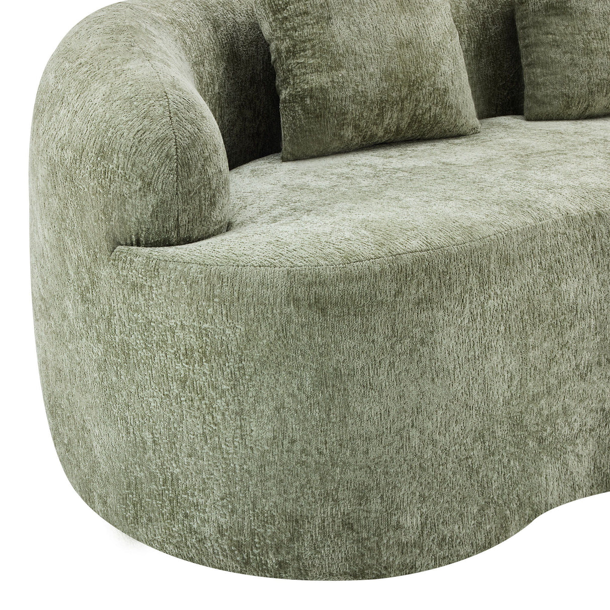 Curved Loveseat Sofa With Round Armrest