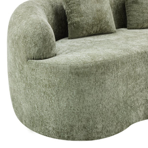 Curved Loveseat Sofa With Round Armrest