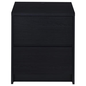 Geary - 2 Drawer Nightstand With LED Lights And USB Charging Ports