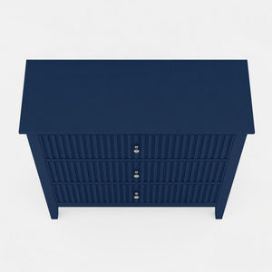 Fluted 3 Drawer Nightstand With Soft Close Slides