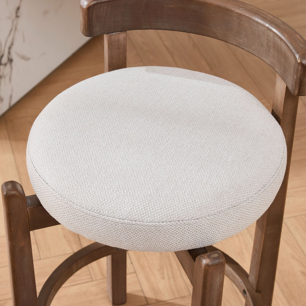 Set of 2 Swivel Counter Stools with Mid-Century Modern Design