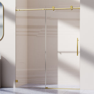 Frameless Single Sliding Soft Close Shower Doors, 5/16" Sgcc Tempered Glass